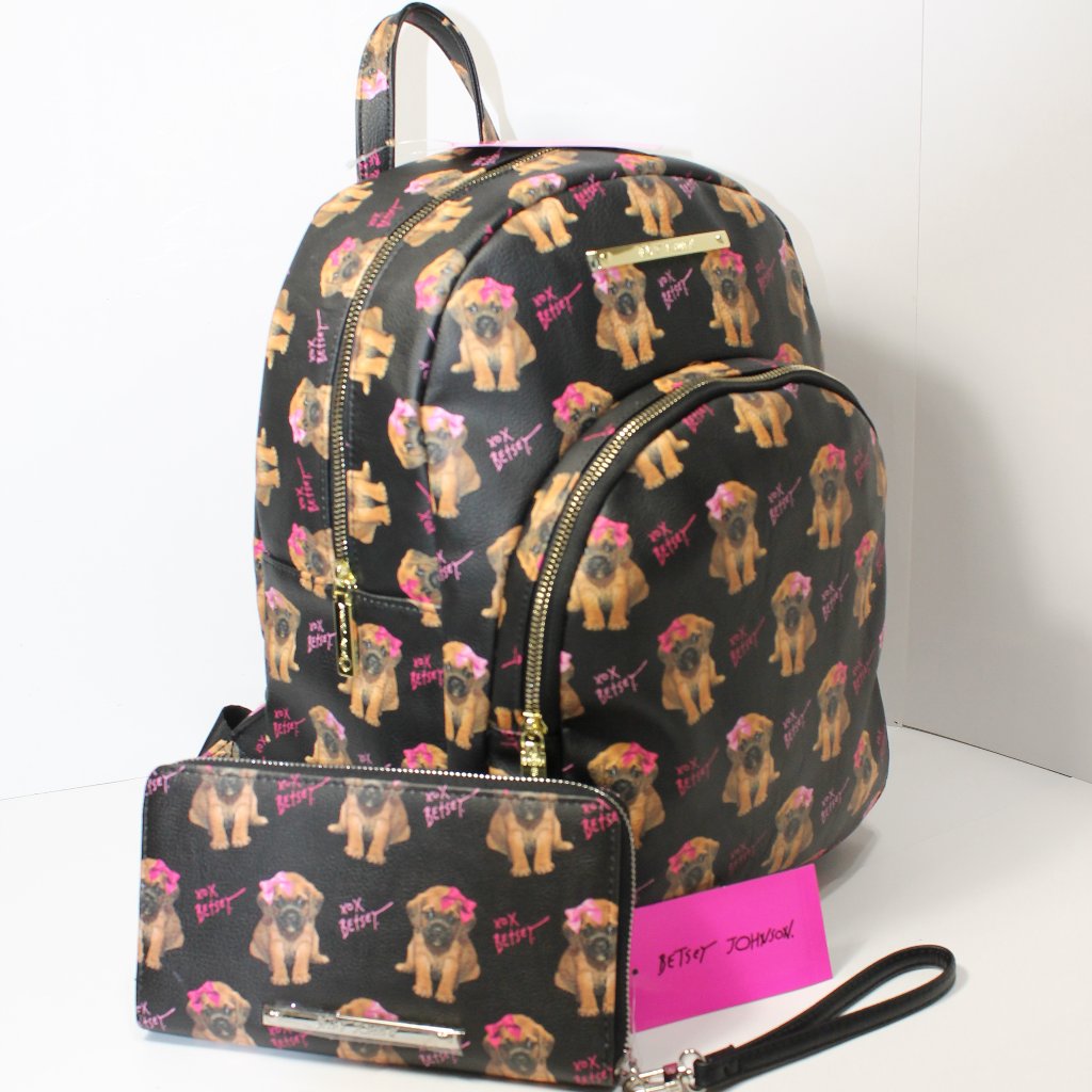 Betsey Johnson Wristlet And Backpack Combo